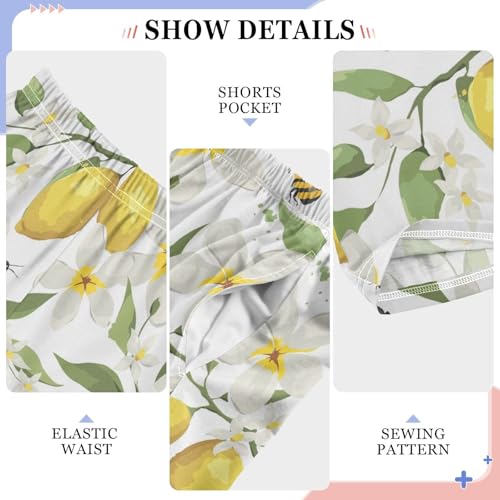 ZZXXB Bee Lemon Fruit Boys Long Pants Soft Trousers Elastic Waist Kids Lounge Bottoms with Pockets S-XL4