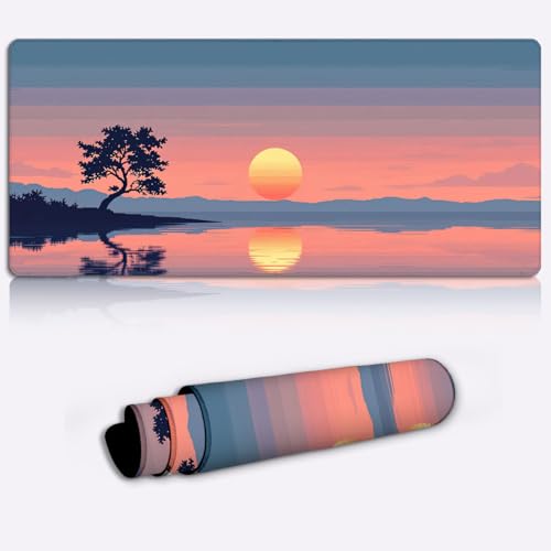 Alfombrilla de ratón de puesta de sol: tapete de escritorio antideslizante para juegos de 80x30 cm