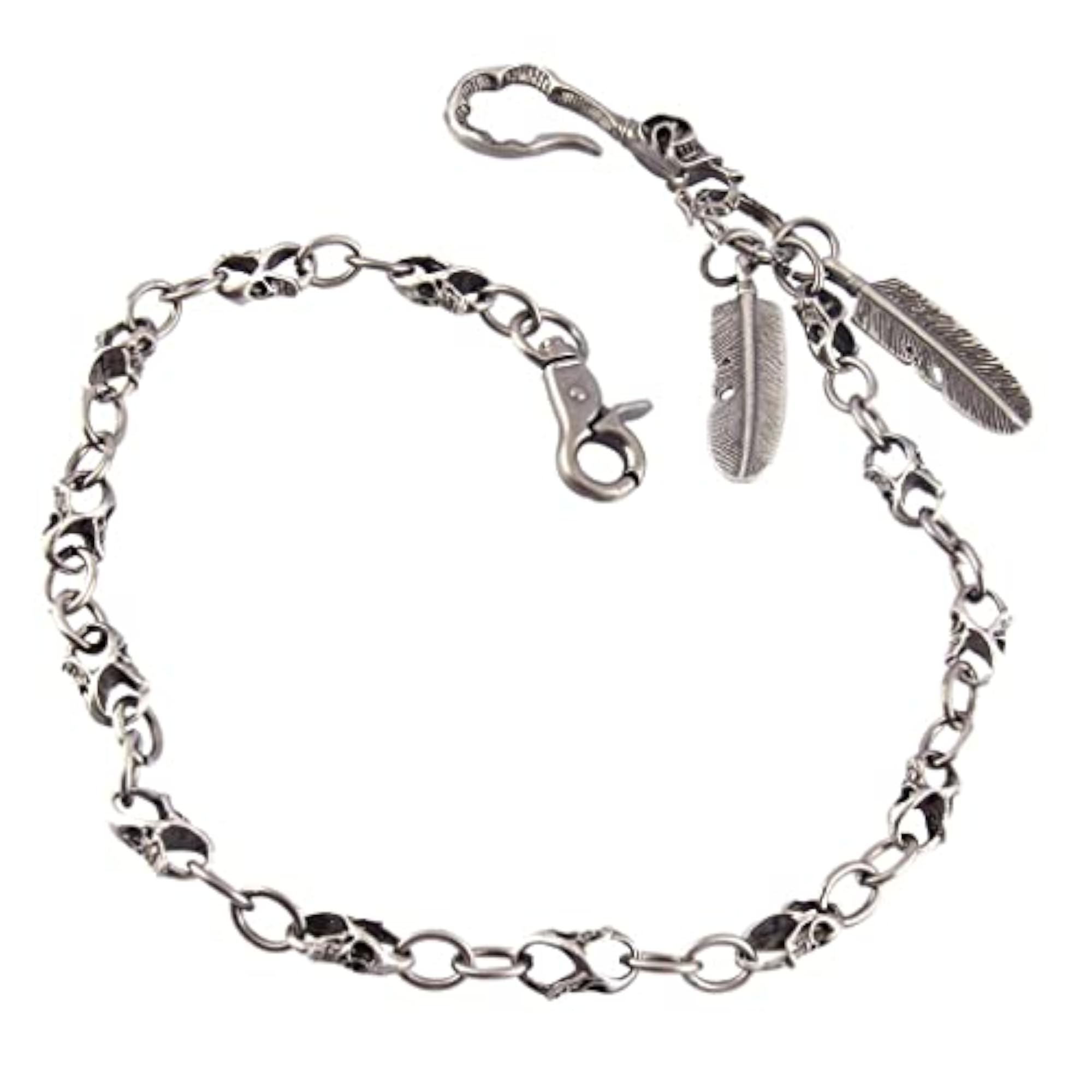 Men's Biker Rock Punk Wallet Chain, Antique Silver Style