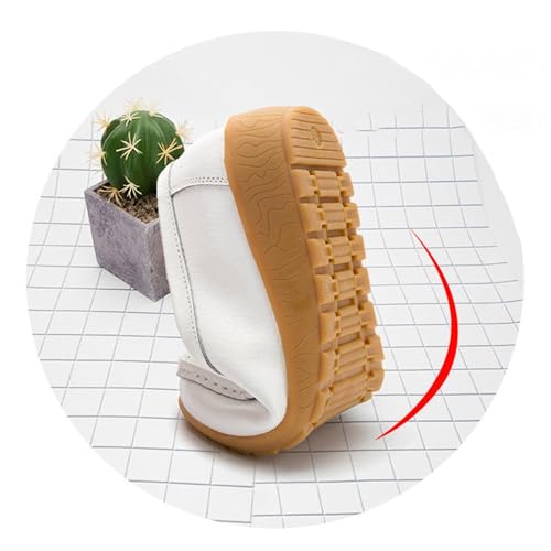 Women Moccasins Driving, Women's Slip on Breathable Non-Slip Lightweight Leather Flat Nursing Shoes, Work Wide Fit Comfy Air Cushion Loafers, for Hospital, Nurse, Doctors Working4