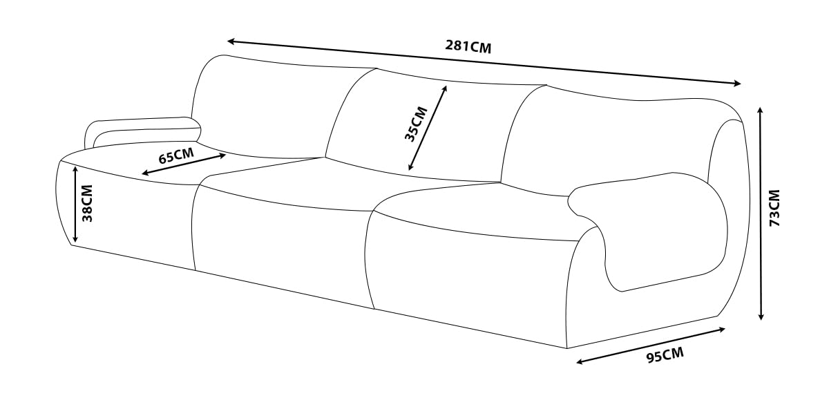 Modułowa sofa 3-osobowa, materiał Bouclé, zdejmowane poszewki na poduszki (kolor kremowo-beżowy, 3-osobowy)