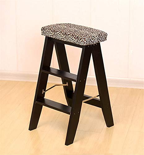 Taburete portátil de 3 peldaños de madera maciza en color blanco 2