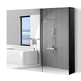 KSIBNW Recessed or Surface Mount Medicine Cabinet with 2 Mirror Doors,Aluminum,30'' Widthx 26'' Heig