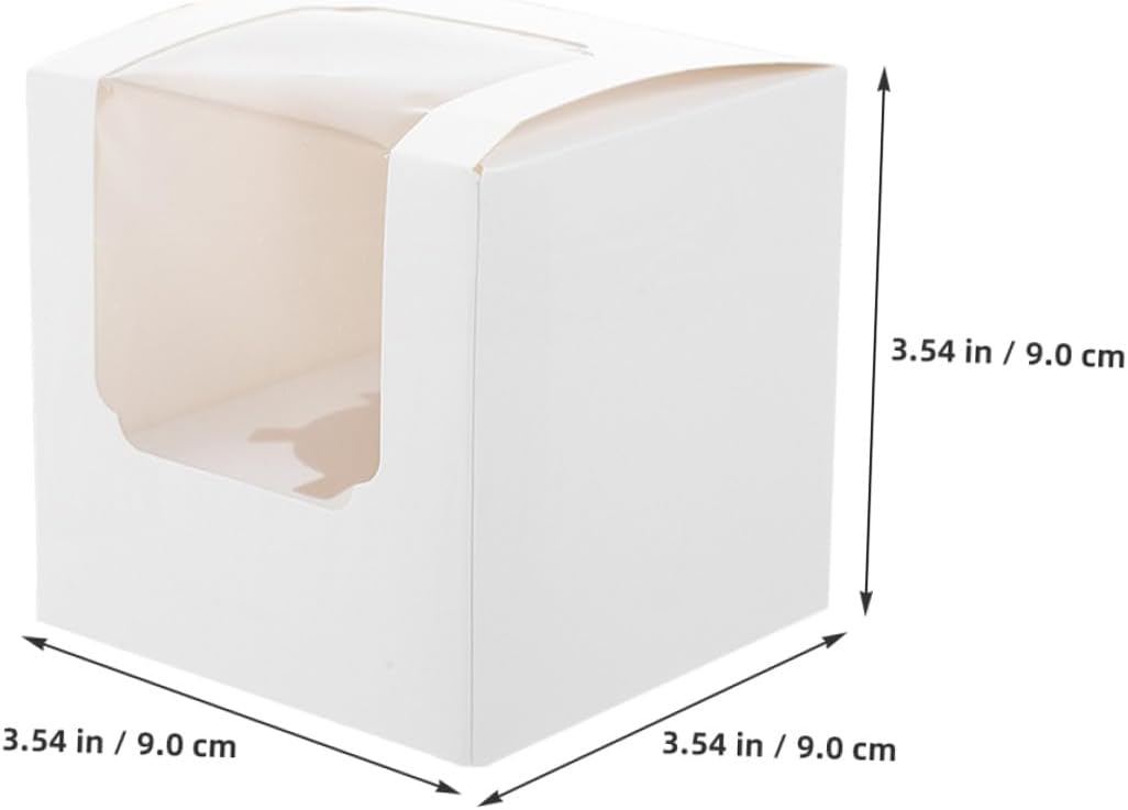 Abaodam 40pcs White Single Cupcake Carrier Boxes with Inserts and Window Lids, Individual Muffin Containers for Wedding, Birthday, Shower, Portable Cake Portion Packaging