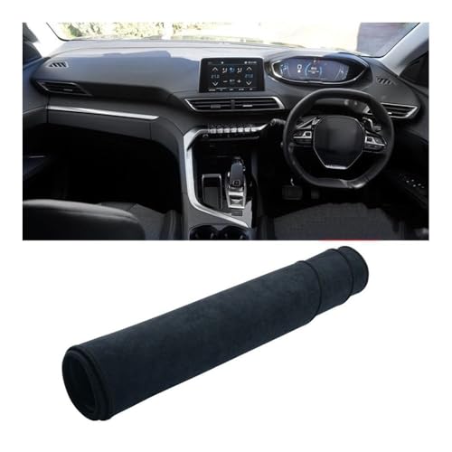 Tapis de tableau de bord anti-dérapant noir pour Peugeot 3008 et 5008 GT Hybride RHD 2016-2023