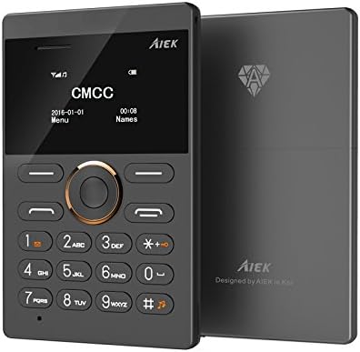 iFcane Twinbuys E1 Ultra Thin Mini Card Pocket Phone Long Standby Low Radiation Support GSM Bluetooth MP3 Alarm Clock for Students Children (Upgraded Black)