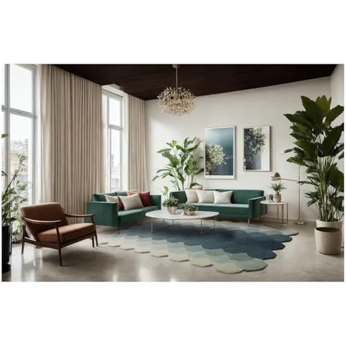 Image of FloorFusion 'Modern' Design Premium Rug Collection Woolen Carpet for Living Room Bedroom Drawing Room Hall and Floor Size 4 x 6 feet (120x180 cm) Color Multi