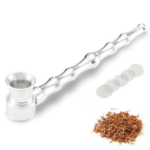 Pur-Pfeife | +5 Edelstahlsiebe | Hochwertige Metallpfeife 13cm | Abschraubbarer Kopf | Leichte Reinigung | Smoking Pipe Pfeife Glas Rauchen | Gebrauch von Tabakwaren