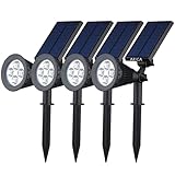 Lampioni Solari da Esterno - Luce ad Energia Solare da Giardino, Prato - Lampade da Terra - Kit Faretti Illuminazione Wireless Crepuscolare, Impermeabile con Pannello Fotovoltaico a LED by Arica