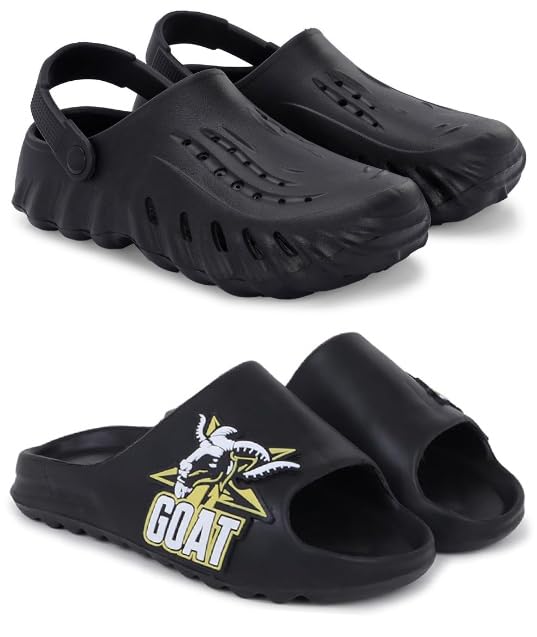 pampy angel Combo Pack of 2 Slipper/Flip Flops/Slides/Clogs/Sandals for Men (Clog-200-M,Y-Too-Goat)-picture-19