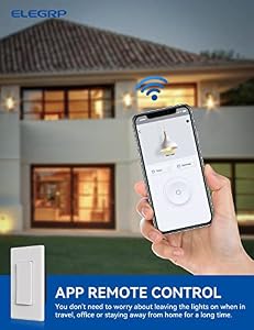 ELEGRP Smart Light Switch, 2.4GHz Wi-Fi Light Switch Compatible with Alexa & Google Assistant, Neutral Wire Required, APP Control and Timer Schedule, UL Certified, Single Pole, White, 10 Pack — photo 3 of 6