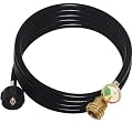 CHILIPILI 12 Feet Propane Tank Extension Hose with Gauge, Acme to Male QCC/POL Fittings for Gas Grill, Heater and All Other Propane Appliances