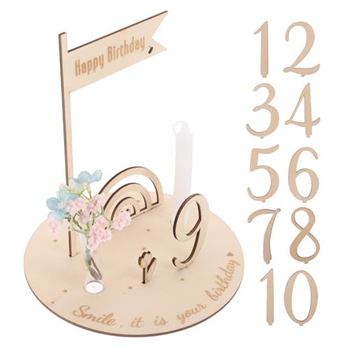 Cabilock Monthly Baby Milestone Sign Wooden Baby Birthday Disc Milestone Number Decor for Baby Shower