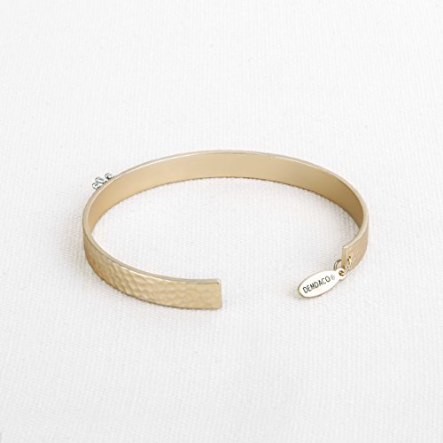 Demdaco Precious Crown Goldtone Hammered One Size Women's Metal Honor Band Bangle Bracelet #TOP1