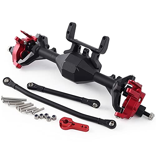 Cnc Machined Aluminum Integrated Front Rear Portal Axle Anodized For 1/10 Rc Crawler Car Axial Scx10 Ii Rgt 86100 Redcat Gen8 (Black) #TOP5