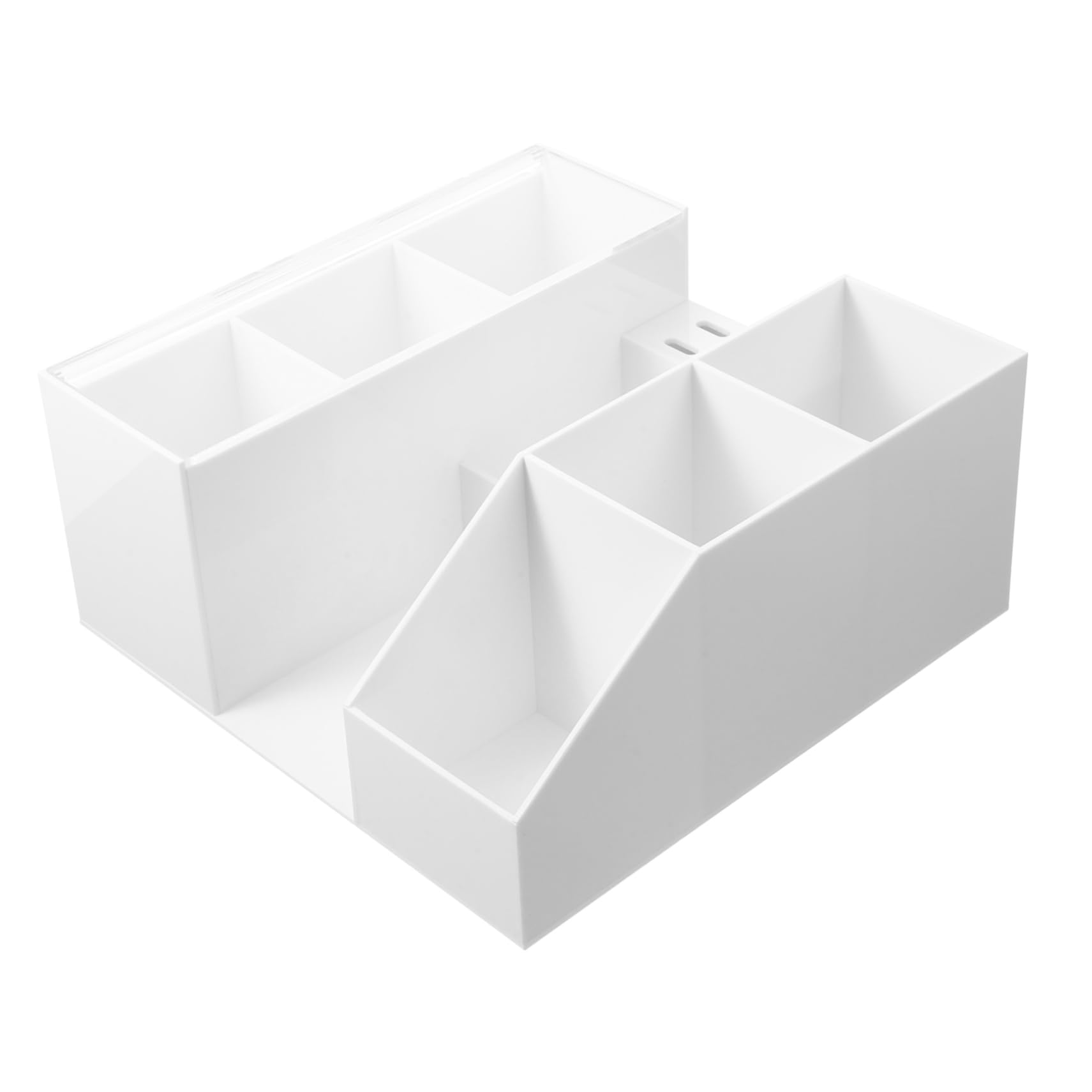 Mikinona Scatola Portaoggetti per Pinzette per Ciglia in Acrilico Bianco, Organizer per Trucco da Tavolo, Design Unico e Semplice, per Casa e Bagno, Migliora L'efficienza del Lavoro