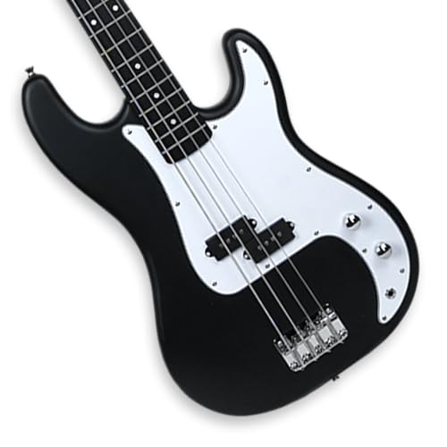 Image of Kadence PBBK Tennessee 46.5 inch Electric Bass Guitar (P-Style) | Solid Poplar Wood Body, Maple Neck | Split-Coil Pickup | Fixed Bridge | Gig Bag + Cable | Matte Black