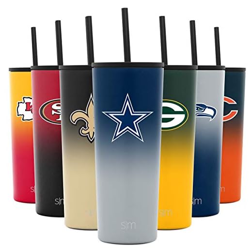 Simple Modern Officially Licensed NFL Dallas Cowboys Insulated Tumbler with Straw and Flip Lids | Gifts for Men and Women 24oz Travel Mug Thermos | Classic Collection | Dallas Cowboys