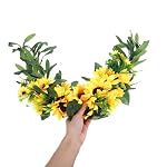 BESPORTBLE Artificial Sunflower Swag Door Decorative Fake Flower Wreath Wall Hanging Flower for Front Door Wedding Home Floral Decorative - Image 4
