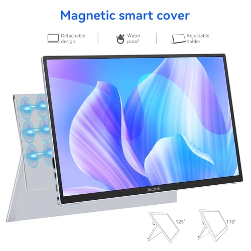 Image of Touchscreen Portable Monitor 14 Inch IPS Slim Travel Screen FHD 1920X1200 HDR FreeSync Bezel Less USB-C Computer Monitor with Cover Stand and Speakers for Laptop PC Mac Surface PS4 /5 Xbox