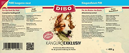 DIBO - EXKLUSIV KÄNGURU, 6 x 400g-Dose aus reinem Muskelfleisch – Single Protein, DIBO-Qualität