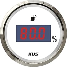 Pactrade Marine Boat Kus Digital Fuel Level Gauge Indicator 2 12V/24V 52mm 240-33ohms SS316 Bezel
