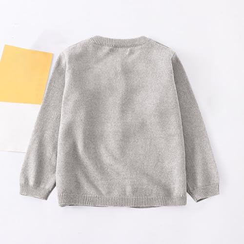 Girls Cardigans Sweaters Casual Solid Long Sleeve Cozy Soft Loose Crewneck Kids Knitted Outerwear for 2-10 Years3