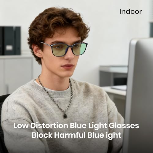 Image of Cyxus Blue Light Blocking Glasses Men Woman Square TR90 Frame Anti Eyestrain Office Computer Gaming Study 8208 Green