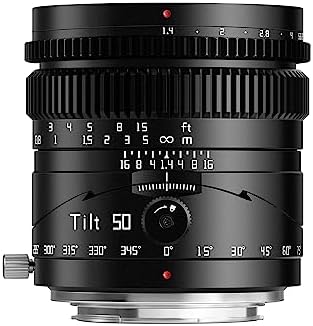 TTArtisan 50mm f1.4 Tilt Lens Full Frame Manual Portrait Lenses Large Aperture Compatible with Sony E Mount Mirrorless Camera A7 A7II A7III A7R A7RII A7RIII A7RIV A7S A7SII A7SIII A7C A9