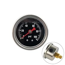 Universal Manual Inline Fuel Pressure Regulator Gauge Liquid Filled 0-100psi Oil Press Gauge 1/8" NPT