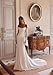 Mermaid Long Lace Sleeves Wedding Reception Dresses for Women Bride 2026 Off Shoulder Satin Bridal Gowns with Train Ivory 2