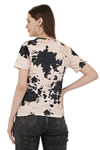 Image of LEOTUDE Women's Cotton Regular Fit Half Sleeve Printed Tshirt