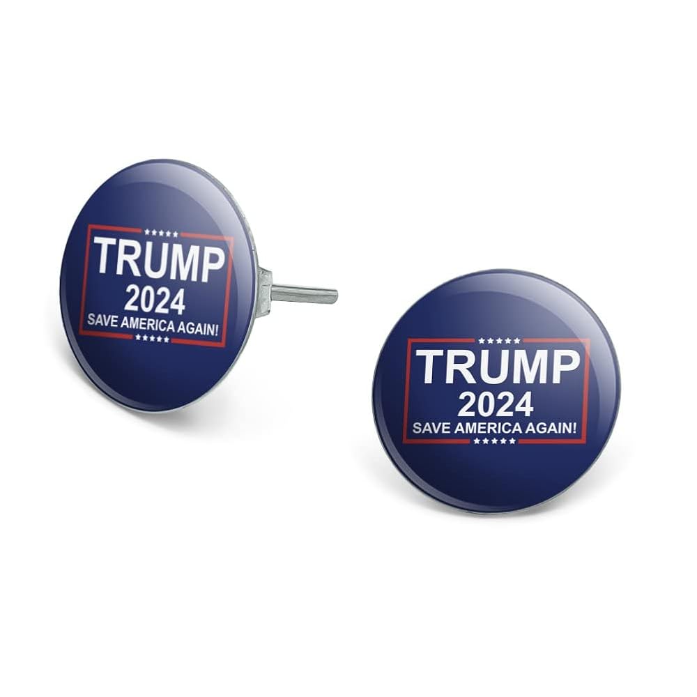 Amazon.com: Trump 2024 Novelty Silver Plated Stud Earrings