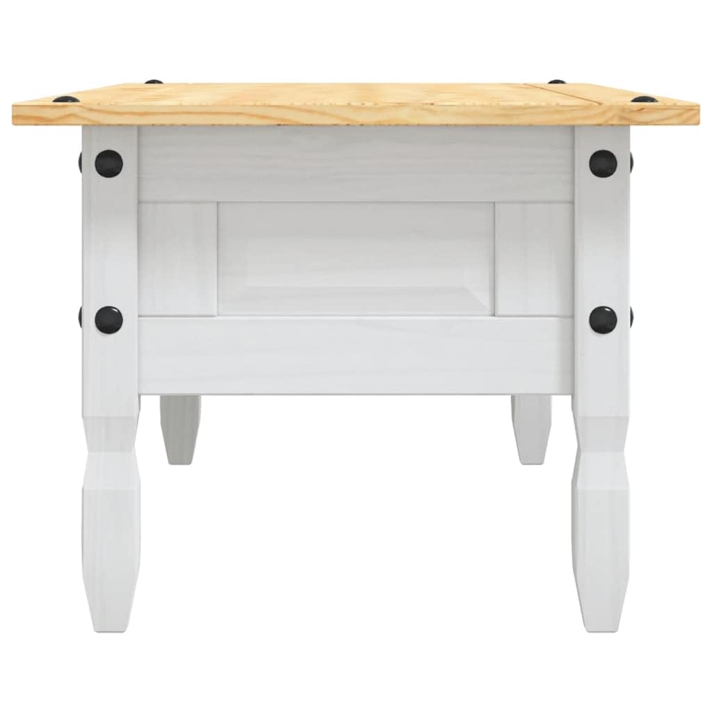 vidaXL Legno Pino Messicano Tavolino caffè Corona Range con Cassetto Rustico Robusto Elegante Tavolo Basso da Salotto Bianco e Marrone 100x55x44 cm