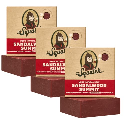 Dr. Squatch Natural Bar Soap for Men - Cold Process Soap with No Harsh Chemicals - Sandalwood Summit