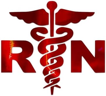 RN Registered Nurse Decal Vinyl Sticker Auto Car Truck Wall Laptop | Red Holographic | 5" x 5.5" image 2