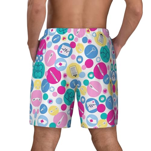 Cute Nurse Breathable Fit Trends Men's Swim Trunks Board Short with Waist Elastic Band Swimming Trunks4