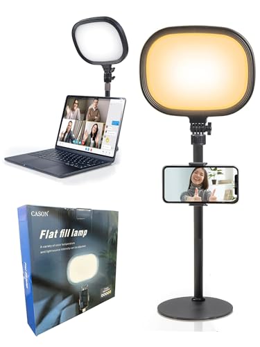 Image of Cason Slab Key Light for Video Shooting YouTube, Tripod Stand with Light Five Color Temperatures 3200K-5600K, Adjustable Brightness 1455 Lumens, CRI 95+ with Extendable Stand for Content Creation.