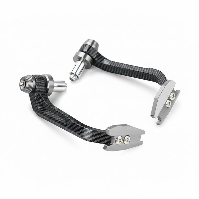 RudraRidez Bike Pair Universal 7/8" Motorcycle Brake Clutch Lever/Lever Clutch Guard Universal for All Bike Hand Protector Carbon Silver for Storm 125-image-5