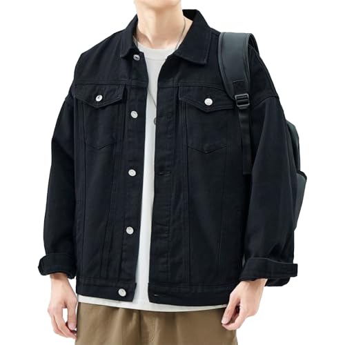 Manteau de camionneur vintage en jean coton pour les sorties et les loisirs