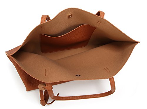 Image of Dreubea Women's Soft Faux Leather Tote Shoulder Bag from, Big Capacity Tassel Handbag
