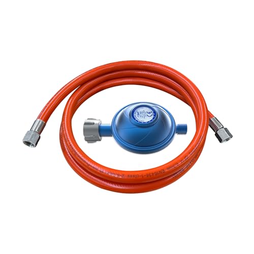 CAMPLUX GE100B Détendeur de Gaz 50mbar avec Tuyau de 150 cm, W21,8 × 1/14