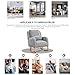 High Back Casual Armchair Rocker with 1 Lumbar Pillow, 2 Side Pockets, Nursery Rocking Chair with Solid Wood Legs, Modern Leisure Single Sofa for Living Room, Bedroom, Baby Room (Grey, 37*27.5*38in)