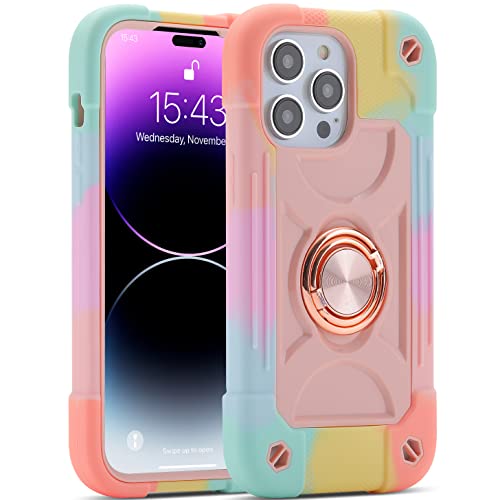 Image of MARKILL Compatible with iPhone 14 Pro Max Case 6.7 Inch with Ring Stand, [Soft Silicone and Hard Plastic ] Heavy-Duty Military Grade Shockproof Case Phone Cover For iPhone 14 Pro Max.