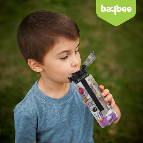 Image of BAYBEE Space 700ml Sipper Bottle for Kids, Anti-Spill Sippy Water Bottle- BPA Free |Sippy Cup, Baby Bottle Sippers | Sipper Water Bottle for Kids Infants & Toddlers 6 Months to 9 Years (Black)