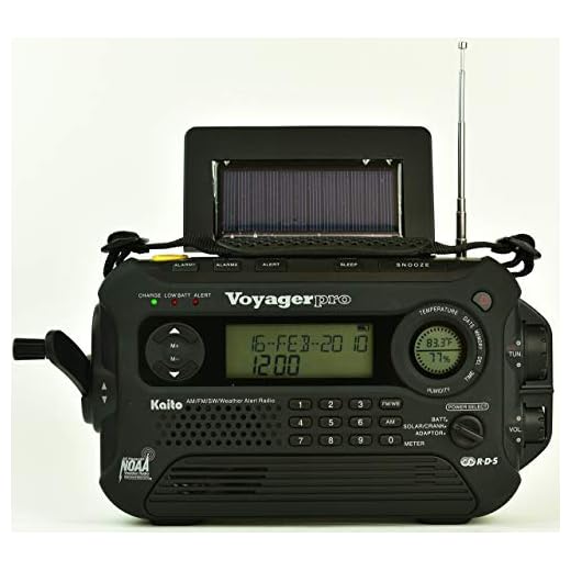 Kaito KA600L 5-Way Powered Emergency AM/FM/SW NOAA Weather Alert Radio with Solar,Dynamo Crank,Flashlight and Reading Lamp, Digital Radio with Larger Battery and Solar Panel (Black)