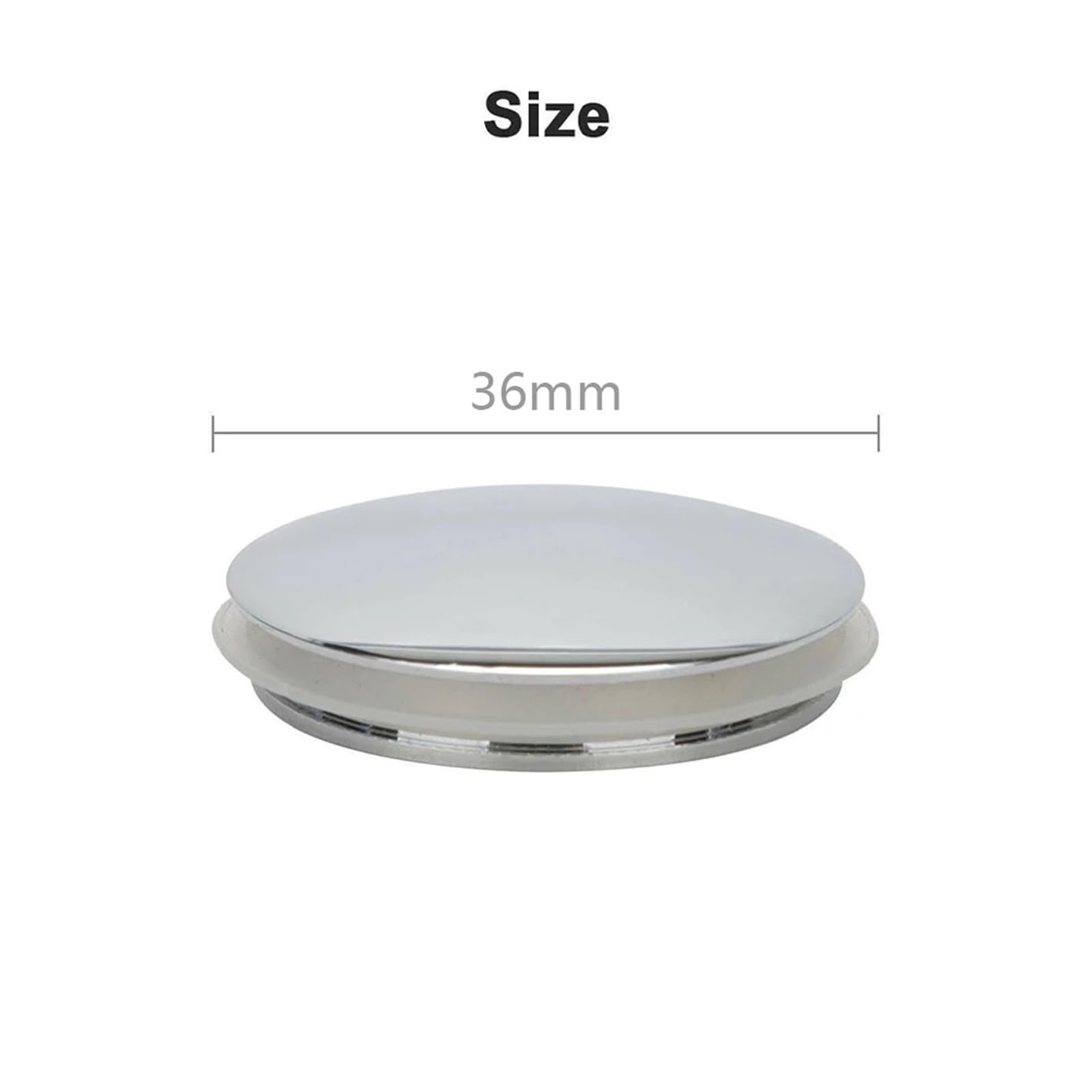 Tapón para Lavabo, Tapón Universal for Lavabo de baño, Grifo 36mm, desagüe emergente, botón pulsador Cromado, Paquete 2