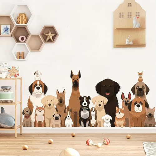 Vinilos decorativos de perros adorables para pared miniatura 4