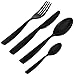 Alessi Dressed en Plein Air MW74S16 B - Juego de Cubiertos de Diseño de 16 Piezas con Decoraciones, Melamina, Negro