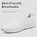 ULTIANT Women Golf Shoes Spikeless Waterproof Golf Sport Sneakers Size5-10(White_Pink,42)